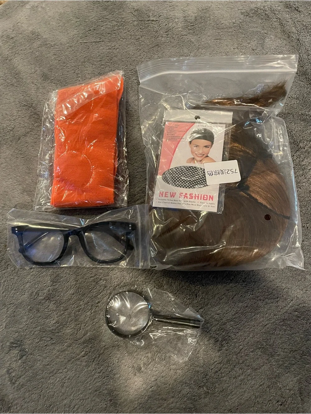 Velma Scooby Doo Wig and Accessories Halloween Cosplay Adult Size